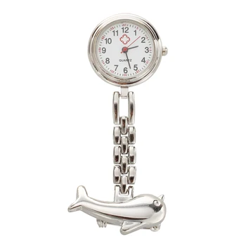 

Silver Dolphin Quartz Movement Nurse Brooch Fob Tunic Pocket Watch