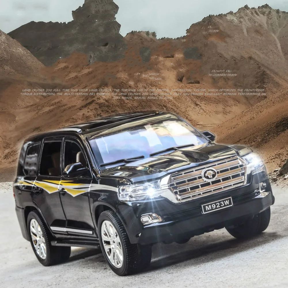 

For Toyota Land Cruiser Alloy Car Model 1:24 Simulation Diecast Toys for Children Pull Back Auto Mobile Car Model Scale 1:24