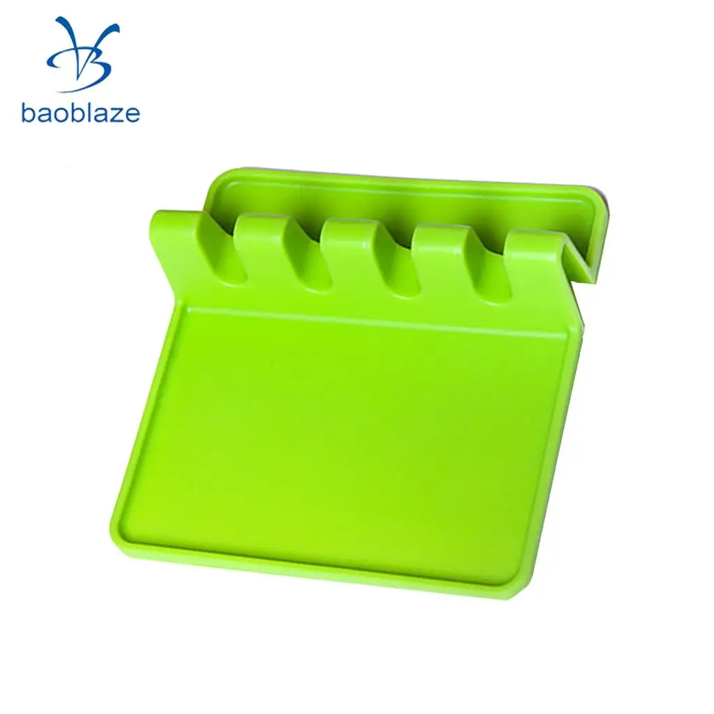 Baoblaze Heat Resistant Silicone Utensil Rest Ladle & Spoon Holder Kitchen Tool Green Gray 2 Colors