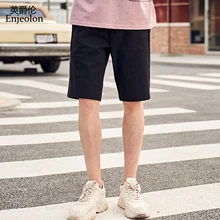 Enjeolon бренд шорты мужские летние однотонные повседневные до колена эластичное мужские брюки новое поступление K6845