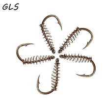 10 шт. высокоуглеродистой стали Весна колючие рыболовные Крючки рыболовные снасти набор аксессуаров