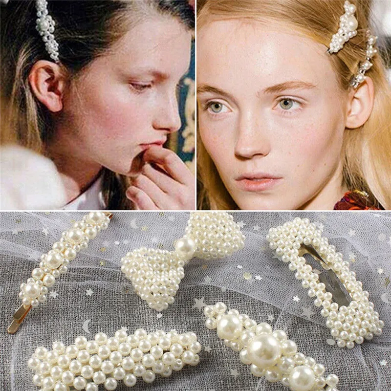 Лидер продаж модная головная повязка Перл Hairwear зажим для волос оснастки заколка палочка, Шпилька для волос аксессуары для волос подарок