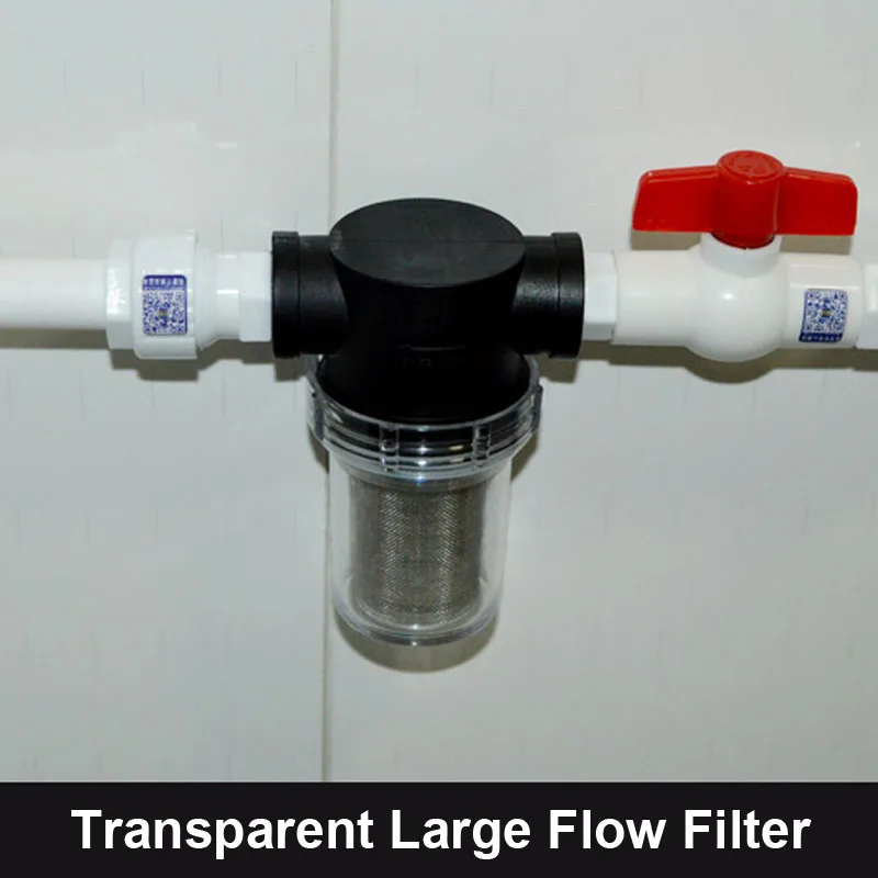 Beste NuoNuoWell 1 2 #039; #039;3 4 #039; #039; 1 #039; #039;Zichtbaar Transparant Waterleiding Voorfilter Grote Flow Tuin Irrigatie Connector 40 mesh Filter Netto