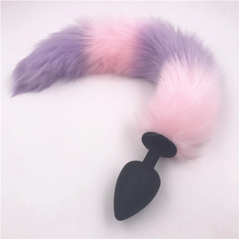 Anal Plug Fox Tail Silicone Butt Pink and Purple Stopper Dilator Sex Toys for Women H8-108A | Красота и здоровье