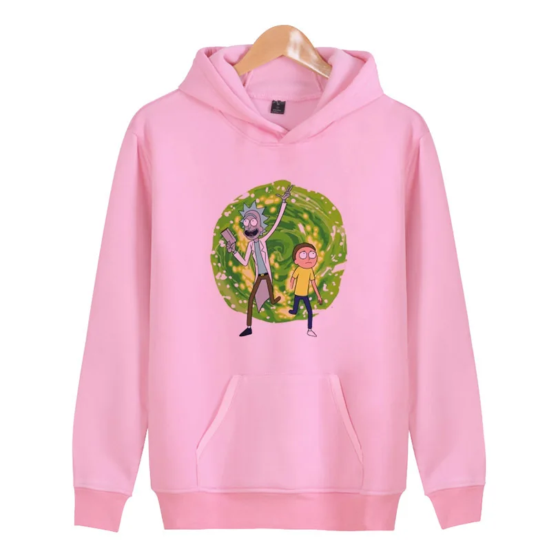 Rick and Morty 2018 New  Print Black Sweatshirt Men Hoodies Fashion Solid Hoody Men Pullover Men's male X5808