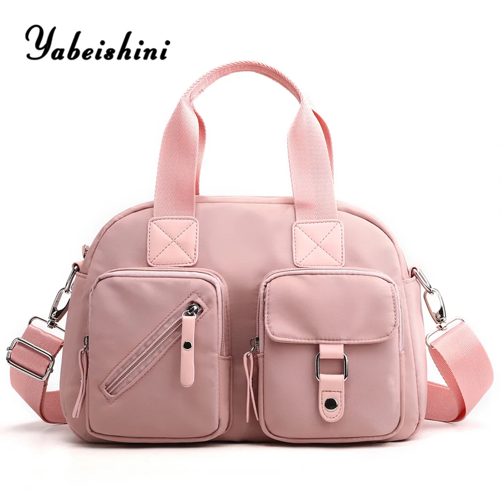 Multi-pocket Tote luxury handbags nylon cloth women bags designer sac main femme crossbody bags for women Pink bag over shoulder