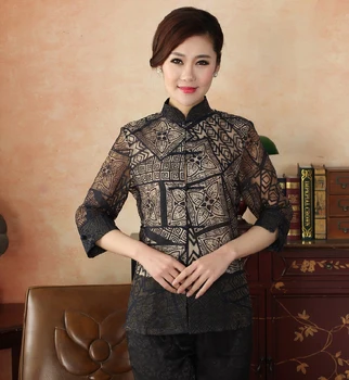 

Navy Blue Spring Autumn Women Sexy Shirt High Quality Cotton Blouse Vintage Hollow Out Floral Shirts S M L XL XXL XXXL WS058