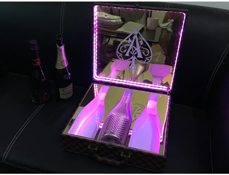 Рекламный светодиодный светящийся чехол для вина/VIP чехол для костюма/винный шкаф для шампанского/лопата коробка для чашки/подставка цветная светящаяся система