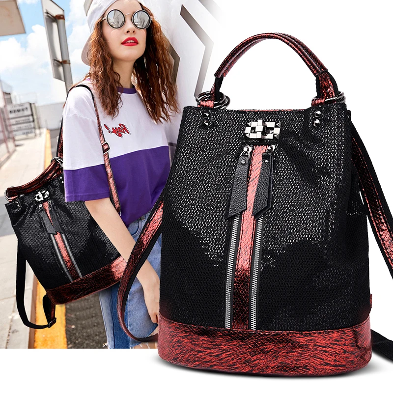 Модный черный рюкзак для женщин, мягкий кожаный рюкзак, Женский Большой рюкзак, сумка на плечо, женская школьная сумка для девочек, Mochila