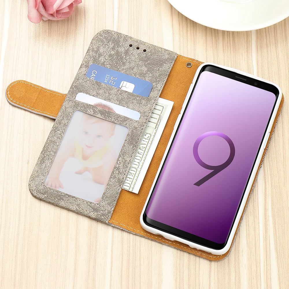 Роскошный блестящий кошелек-чехол для телефона samsung Galaxy S9 Plus S10 S10E, Женский флип-держатель для карт, чехол для samsung S8 S7 Edge