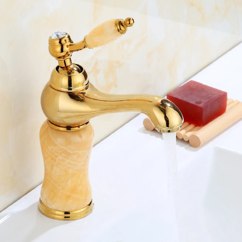 Bathroom Decorating Faucet Gold & Rose Gold Jade article Single handle Single Hole Sink Basin Faucet Bathroom Accessories Bathroom Decorating Faucet Gold & Rose Gold Jade article Single handle Single Hole Sink Basin Faucet Bathroom Accessories