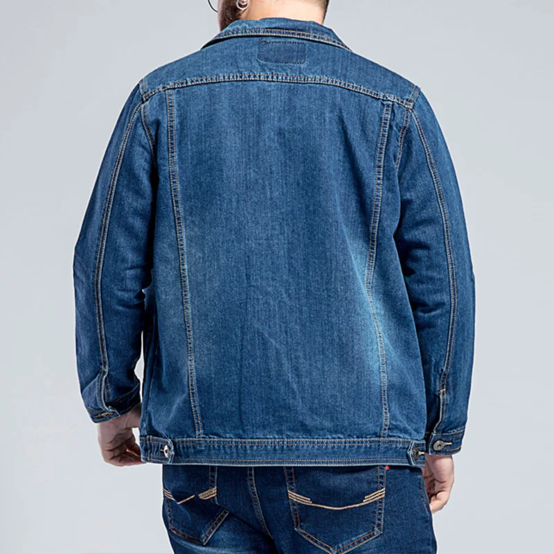 Мужская синяя джинсовая куртка большого размера L 5XL 6XL 7XL Весенняя свободная