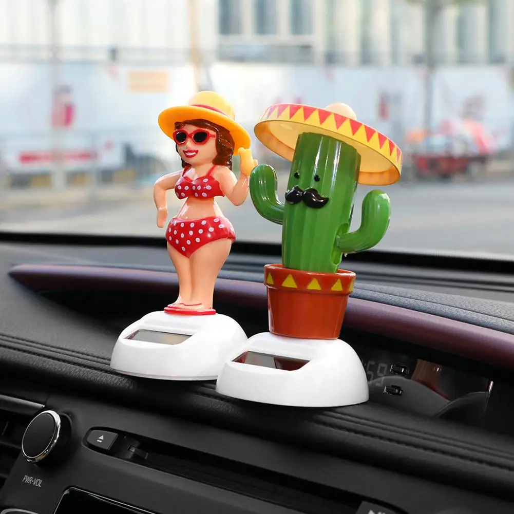 

Kids Toys Solar Powered Dancing Shaking Head Cartoon Car decoration Automobile Auto Dashboard Decoration Toy Gift