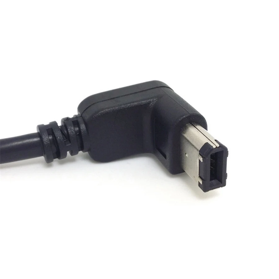 Deep Well IEEE 1394 Firewire 400 6pin 90 Degree Down Right Angled to