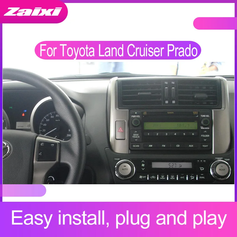 ZaiXi сенсорный экран Android автомобильный аудио для Toyota Land Cruiser Prado LC150 2010-2013 gps navi BT радиомикрофон медиа навигационная система