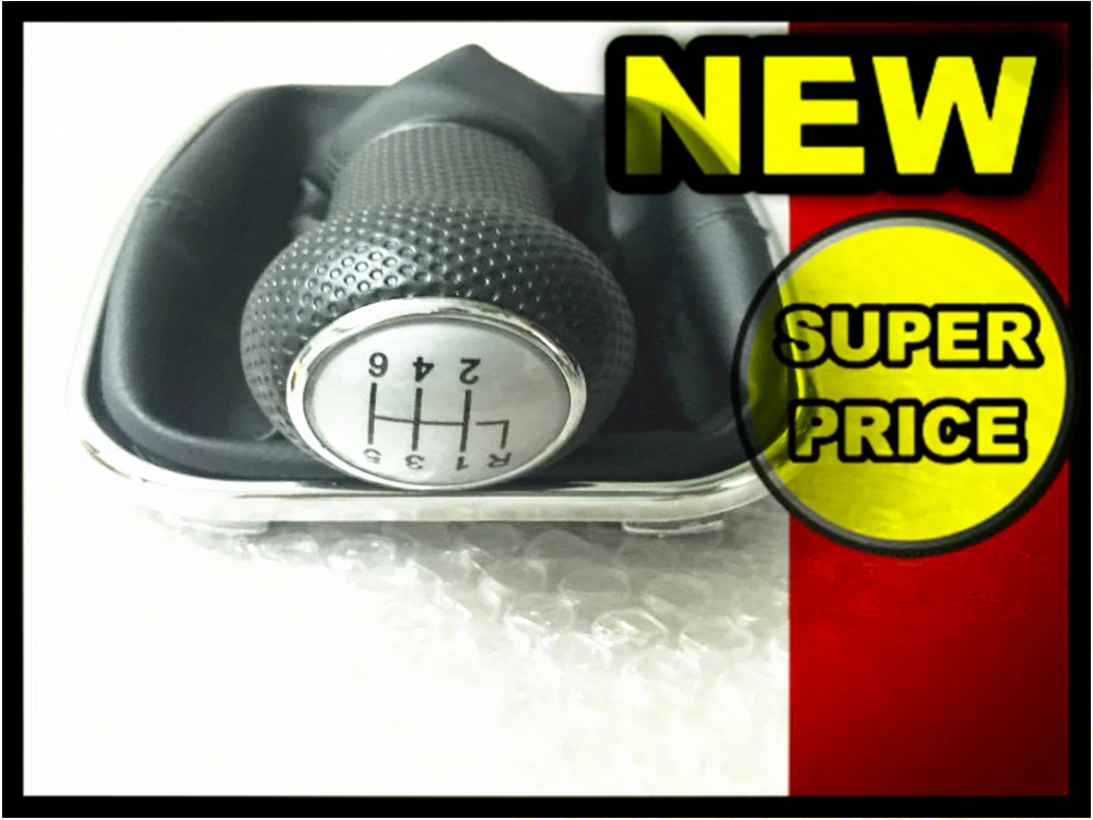 fast shipping Car Gear Shift Knob Sliver Cap 6 Speed 23mm with chrome