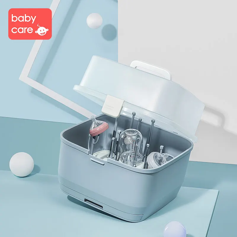 

babycare Baby Bottle Storage Box Drain Rack Baby Bottle Drying Rack Storage Box Cover Dustproof Large