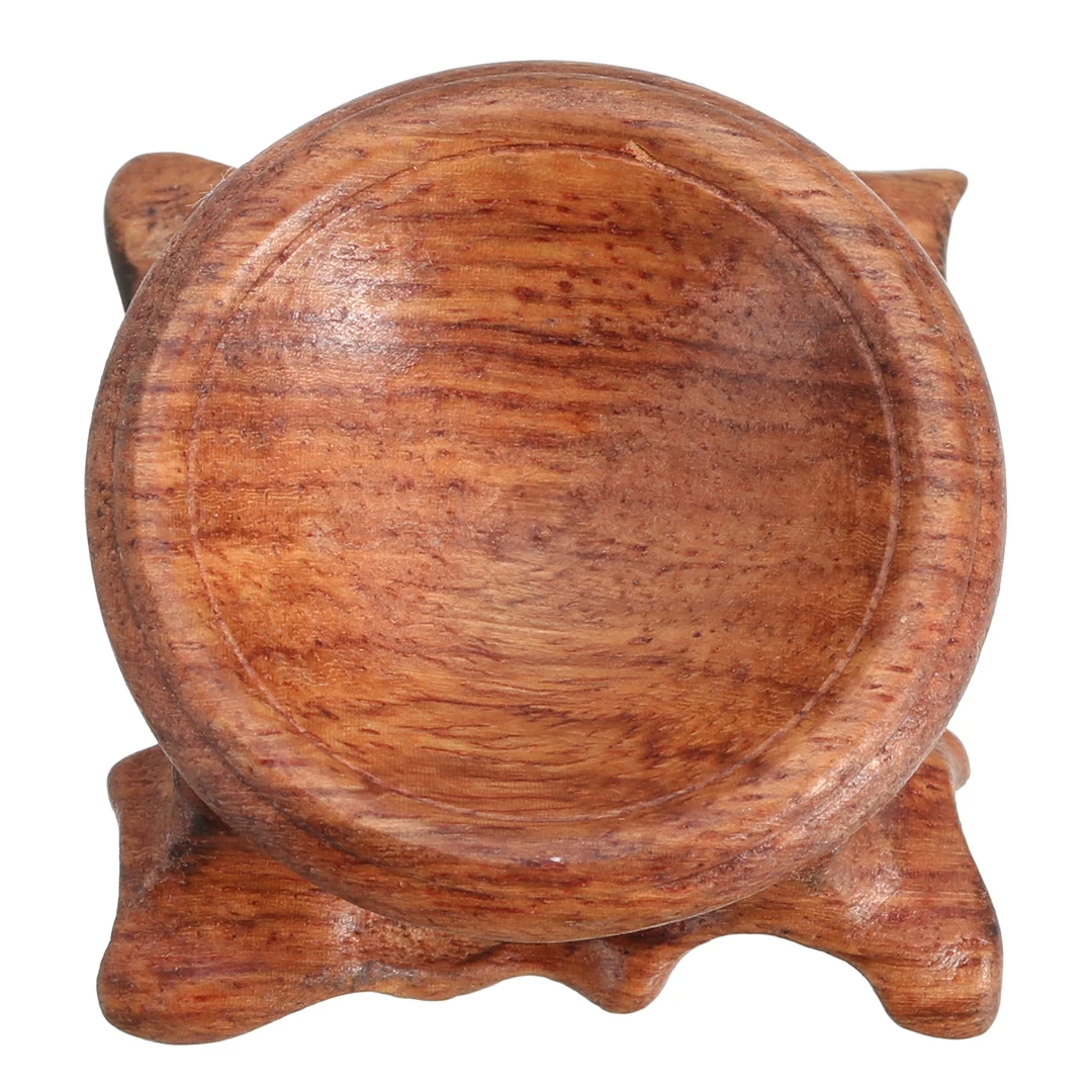 3cm Inner Diameter Rosewood Wood Wooden Stand Holder For Crystal Sphere Ball Random Color