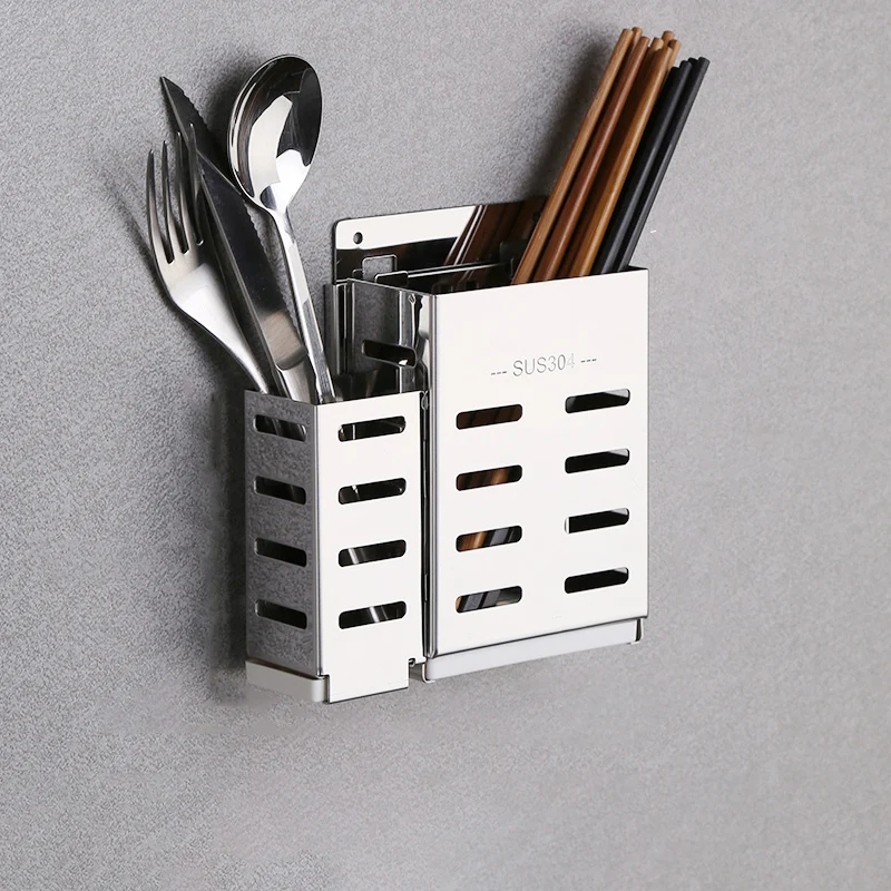 Multi-function Stainless steel chopstick cage reinforced spoon rack knife holder fork shelves kitchen supplies organizer Multi-function Stainless steel chopstick cage reinforced spoon rack knife holder fork shelves kitchen supplies organizer