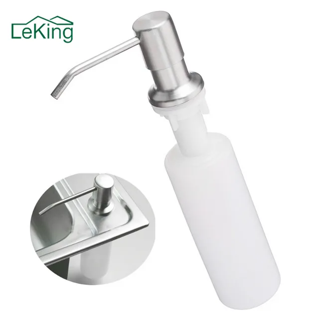 Leking 300ml Stainless Steel Kitchen Sink Countertop Soap Dispenser Leking 300ml Stainless Steel Kitchen Sink Countertop Soap Dispenser Built In Hand Pump 360