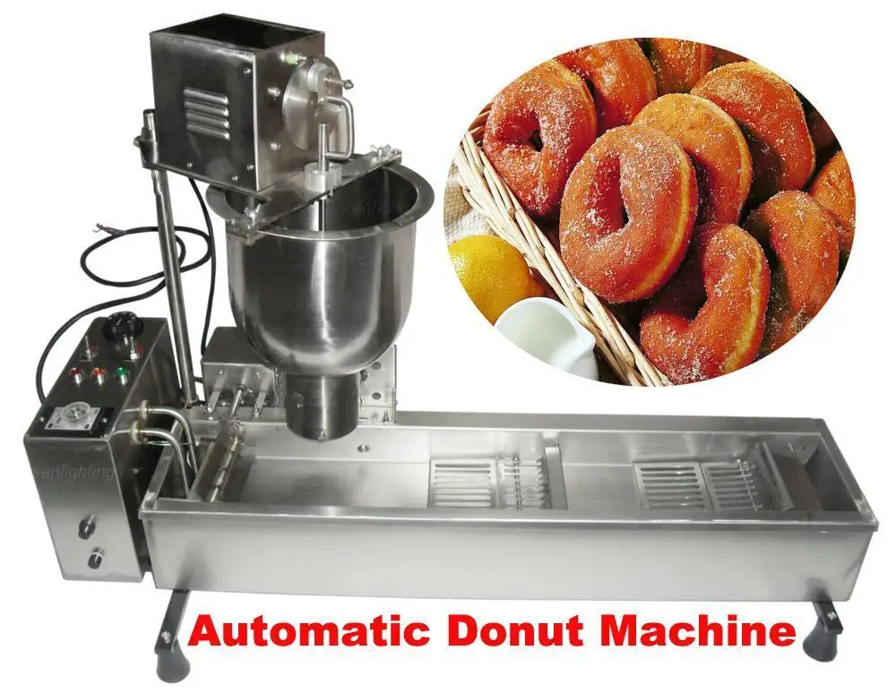 10L Commercial Automatic Donut Maker Making Machine Wider Oil Tank 3 Sets Mold AC220V 50Hz 