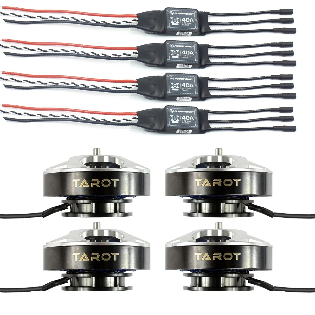 

4pcs TAROT 5008 340KV Motor TL96020 with 4pcs Hobbywing XRotor 40A Brushless ESC for DIY RC Drone Quadcopter