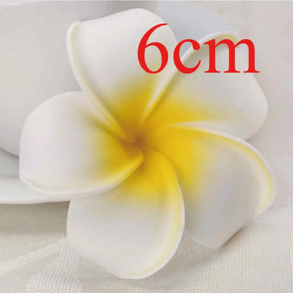 50 шт. большой 6 см Плюмерия Гавайская Пена Frangipani искусственный шелк Поддельные DIY цветок для Свадебная вечеринка украшения orange цвет - Цвет: 6cm