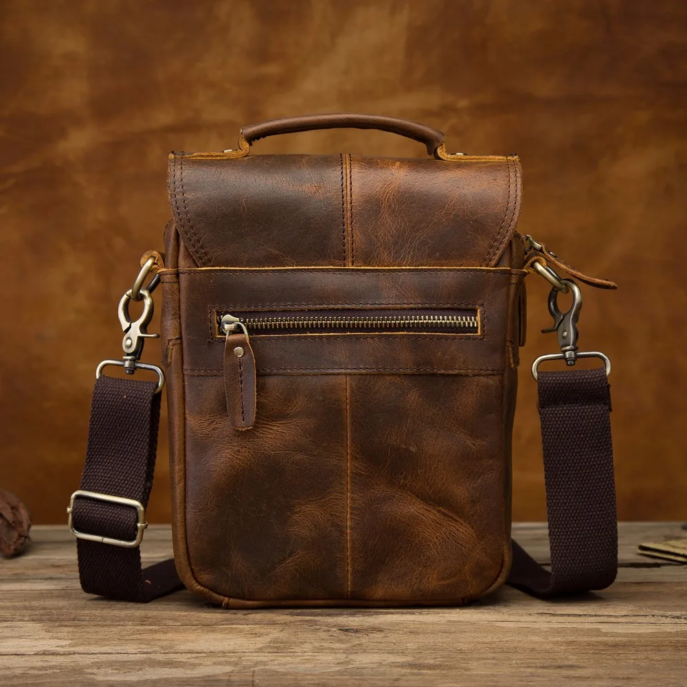 Quality Leather Male Casual Design Shoulder Messenger bag Cowhide Fashion Cross-body Bag 8