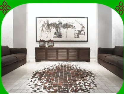 

Fashionable art carpet 100% natural genuine cowhide leather carpet runner