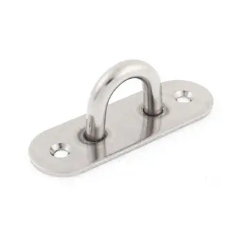 

5pcs Stainless Steel U Design Screws Mount Ceiling Hook Hanger 2 Install Holes Silver Tone - Size L