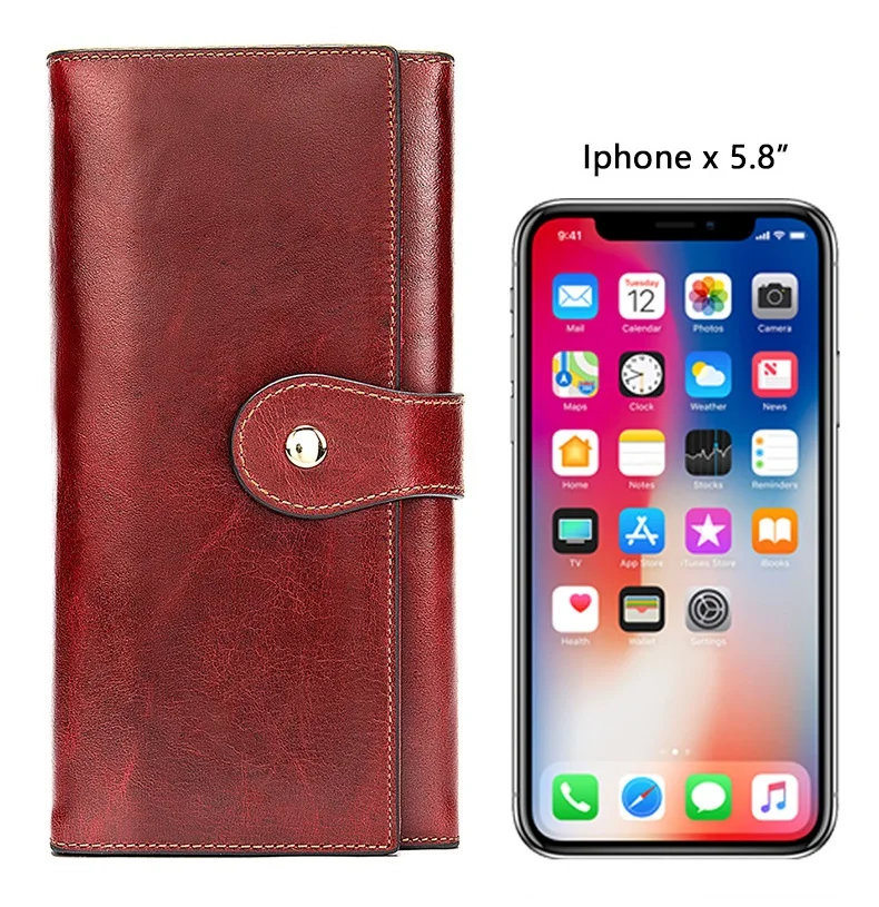 MJ Women's Wallet Genuine Leather Female Long Wallet Women Card Holder Wallets Money Bags Lady Wallets Clutch Purse Coin Pocket (20)