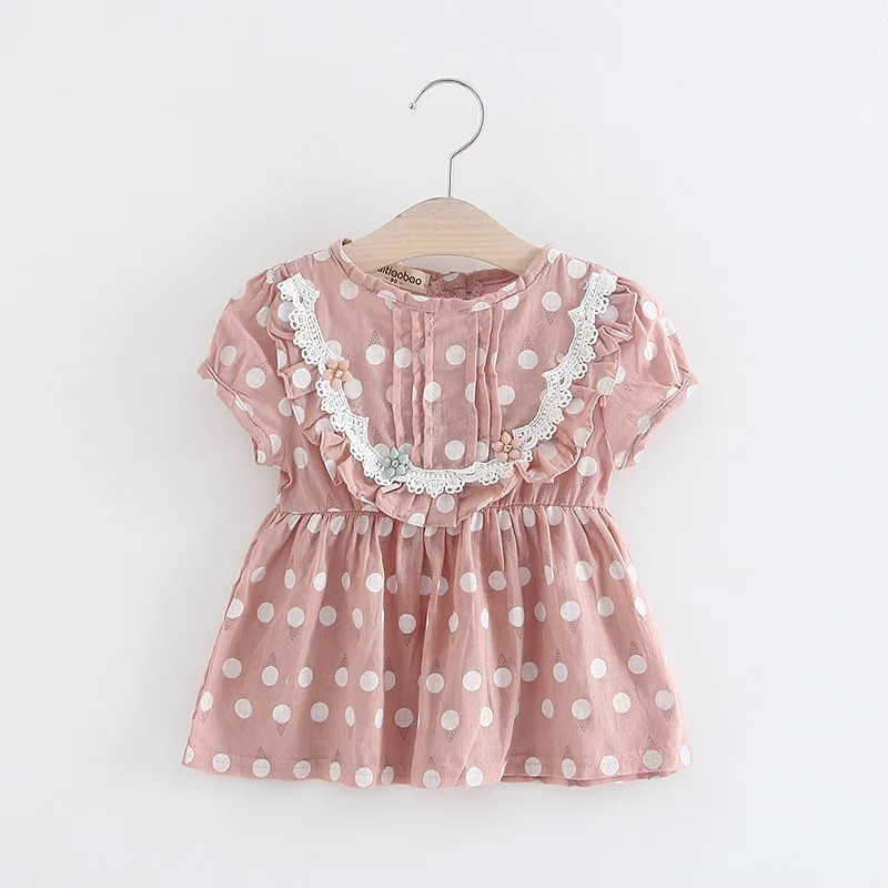 Baby Girls Clothes Printed Cotton Casual Dress Summer Short Sleeve