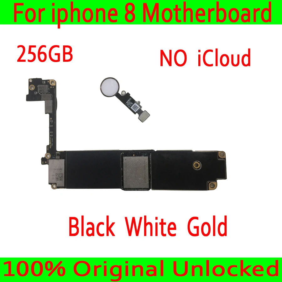 

Factory Unlocked 256GB Completed Motherboard For iPhone 8 4.7inch Original Mainboard With Touch ID IOS Update Support