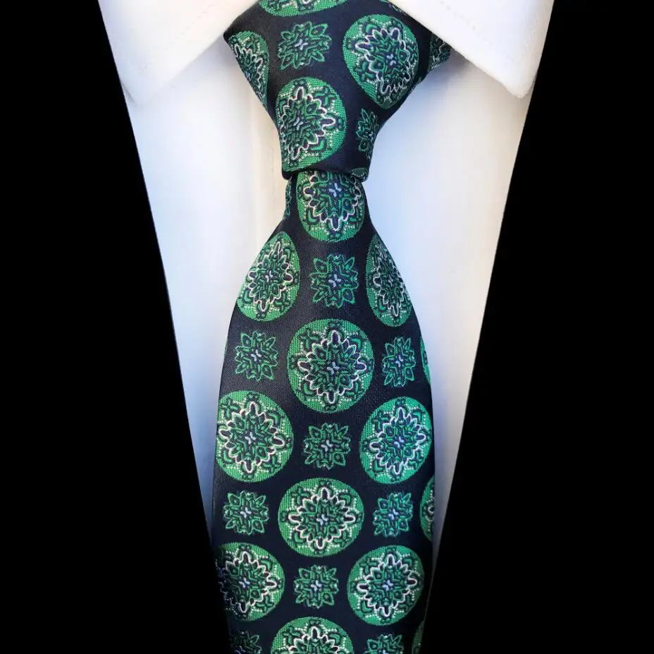 us 3 22 64 off ricnais new design floral paisley silk tie for men striped blue green necktie for wedding fashion gradient 8cm tie suit party in design a tie