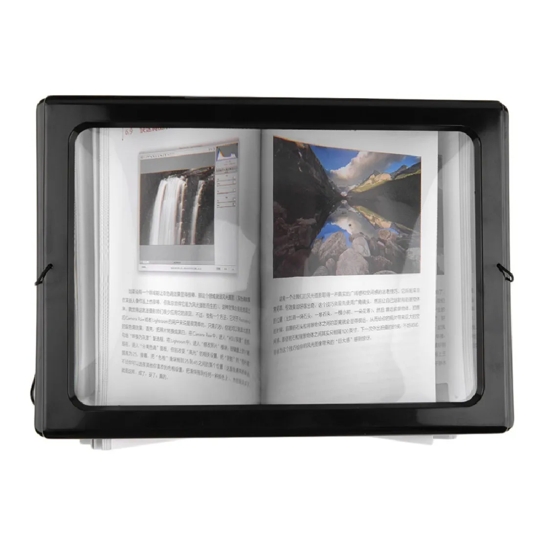 

1pc A4 Full Page Large 3X Giant Hands Free Desk Foldable Magnifying Glass Magnifier for Reading Sewing Knitting With 4 LED Light