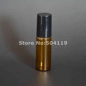 

5ml amber roll on roller bottles for essential oils roll-on refillable perfume bottle deodorant containers with black lid