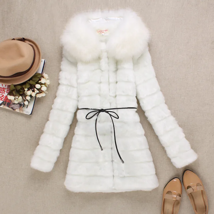 2013 women's faux rabbit fur overcoat medium-long mink hair thickening cardigan | Женская одежда