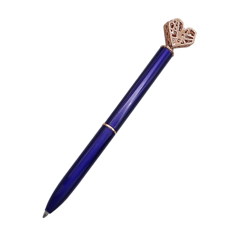 Металлические полые в форме сердца шариковая ручка 18 различных Цвета с черными чернилами 0,7 мм офиса письменные принадлежности Канцтовары товары для учебы - Цвет: Baolan