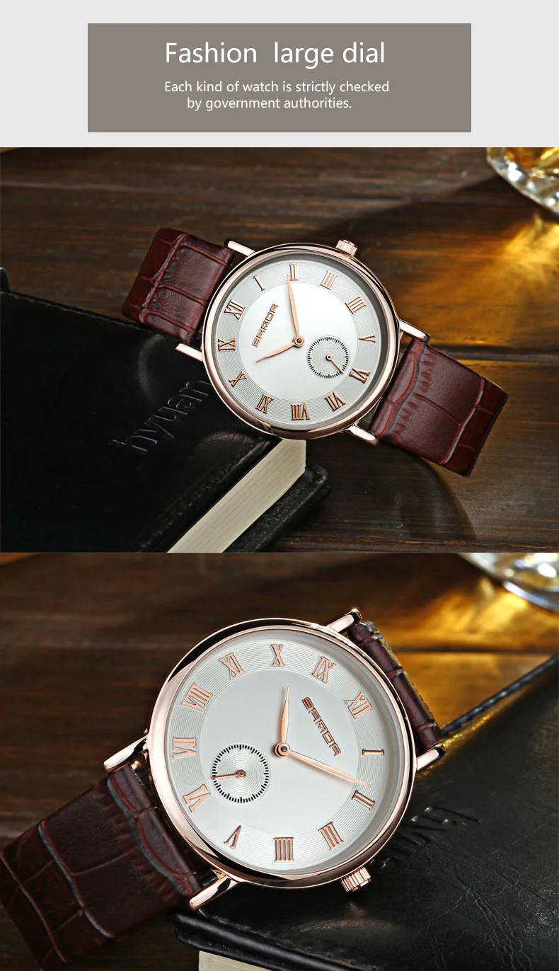 sanda ultra-thin rose gold case casaul quartz watches for unisex fashion wristwatches for men women (7)