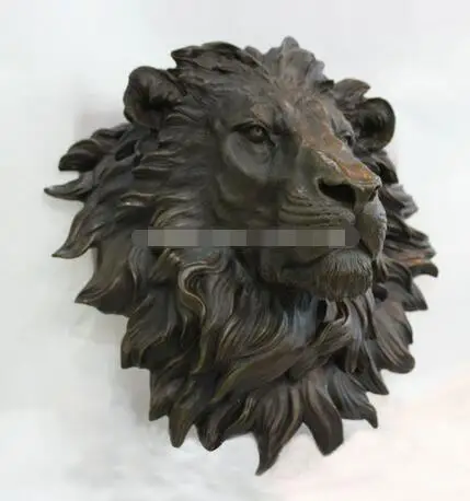 

The huge Lion head flat bronze sculpture statue The art hanging wall