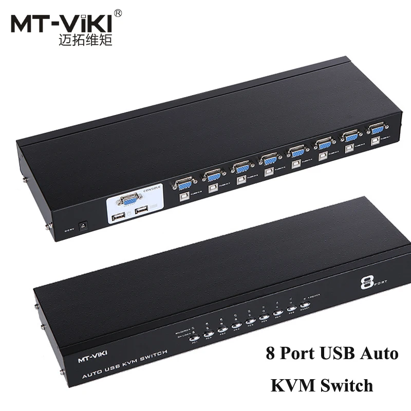 MT VIKI USB 2.0 VGA Switcher 8 Port Smart KVM Switch with