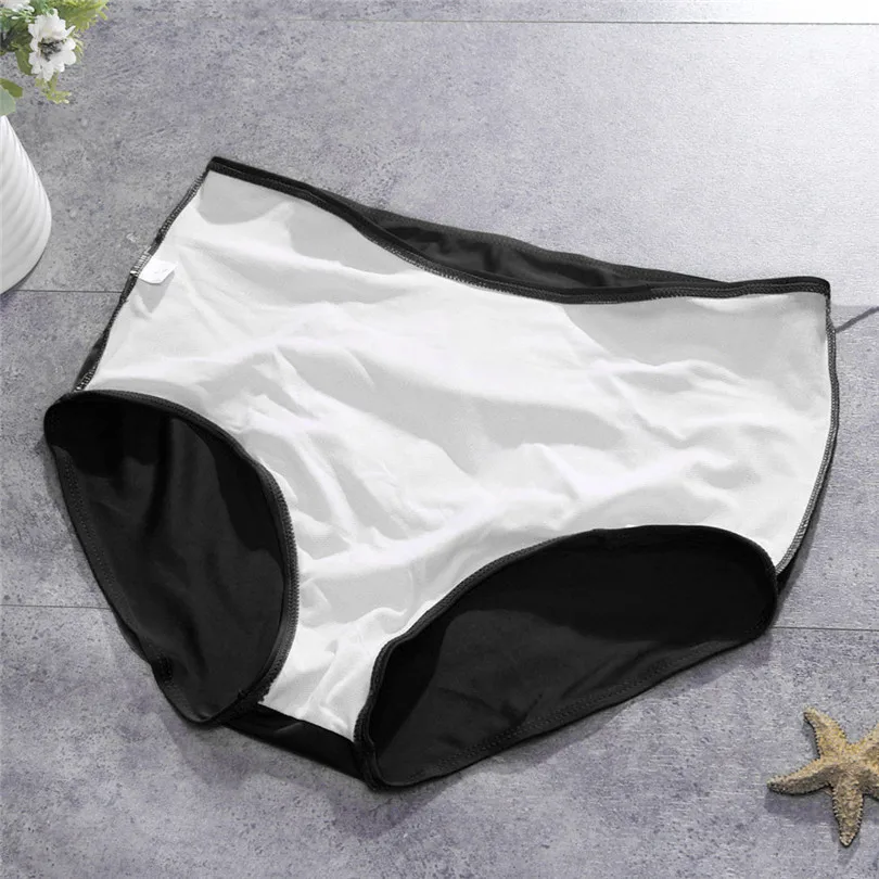 2019 New Summer Women Casual Simple High Waist Ruched Bikini Solid Bottoms Tummy Control Swimsuit Briefs Pants #E01 (11)