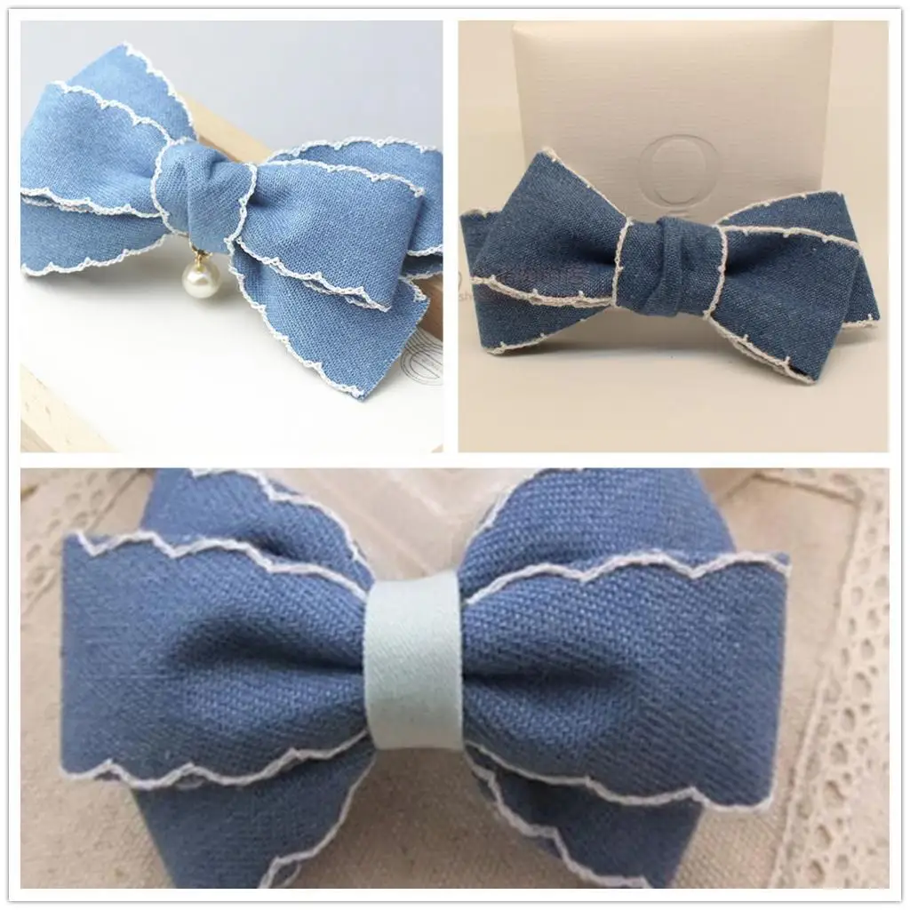 2 Yards Denim Ribbon Jean Ribbon Sewing Trim for DIY Hair Bow Decoration Crafts  
