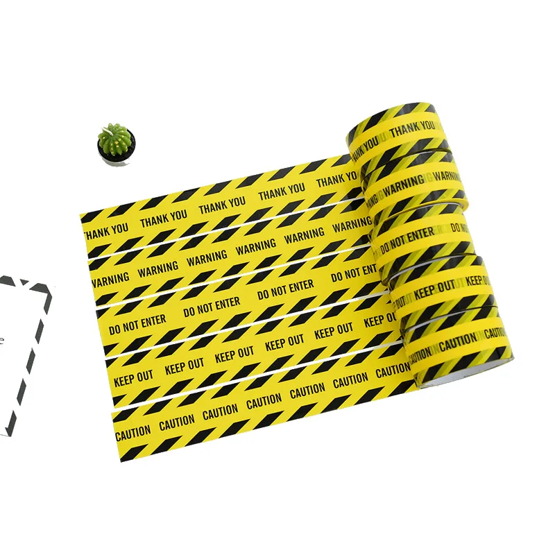 1/لفة DIY 48 ملليمتر * 25 متر مقابل الأصفر أشرطة تحذير ملصقا الحذر حاجز سلامة أشرطة للمنزل مخزن مستودع مصنع المدرسة