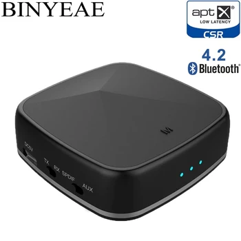 

Portable Bluetooth 4.2 Aptx Low Latency Aux RCA 3.5mm SPDIF Optical Audio Transmitter Receiver mini Wireless TV Music Adapter