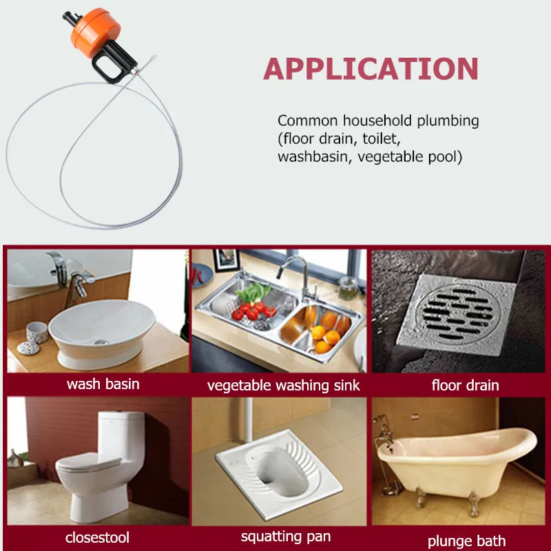 Tanie 4 M podłoga w łazience kuchnia toaleta blokada kanalizacji narzędzie ręczne pogłębiarka 4 metry odpływy rury do drenażu kanalizacji zlew urządzenia do oczyszczania