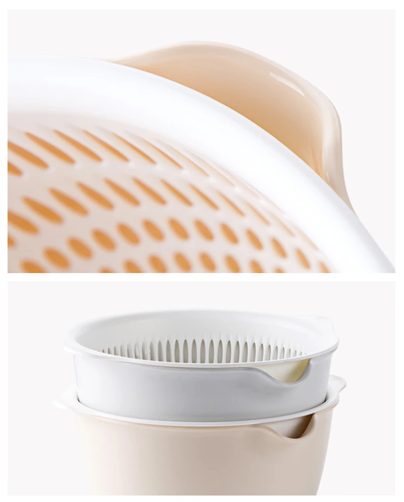 LIYIMENG Multifunctional Washing Double Layer Drain Basket Vegetables Fruit Storage Organizer B10