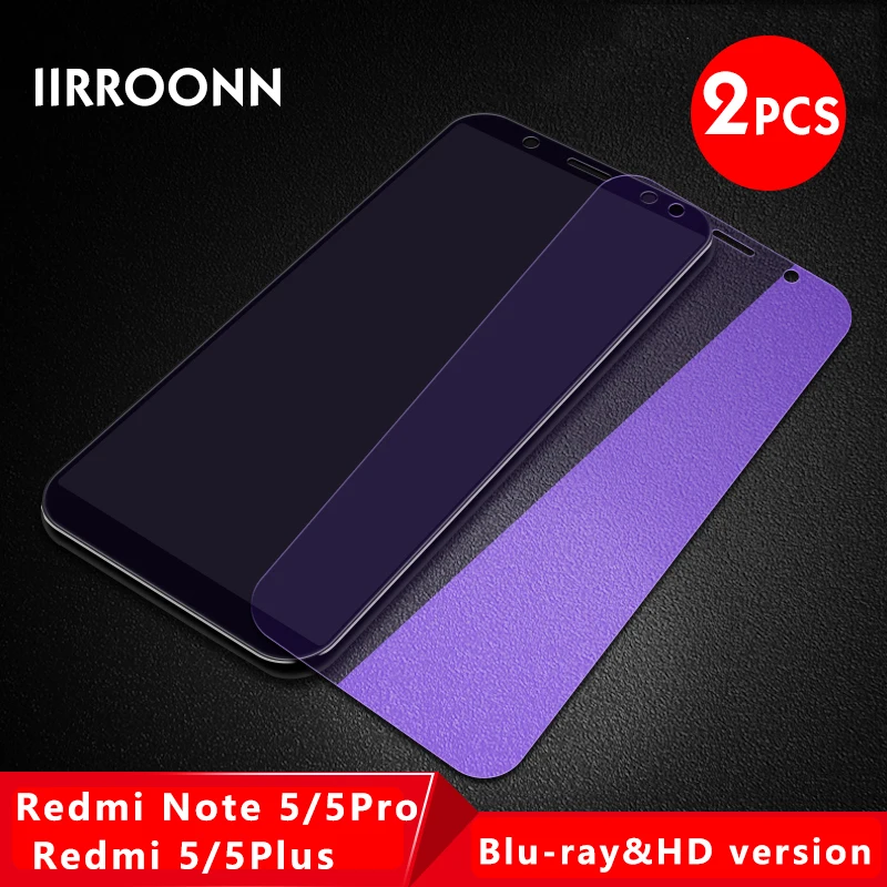 2 шт./лот, полная защита экрана для Redmi Note 5 Note5Pro, закаленное стекло для Xiaomi Redmi 5plus Redmi 5 IIRROONN - Цвет: HD and BL 2pcs