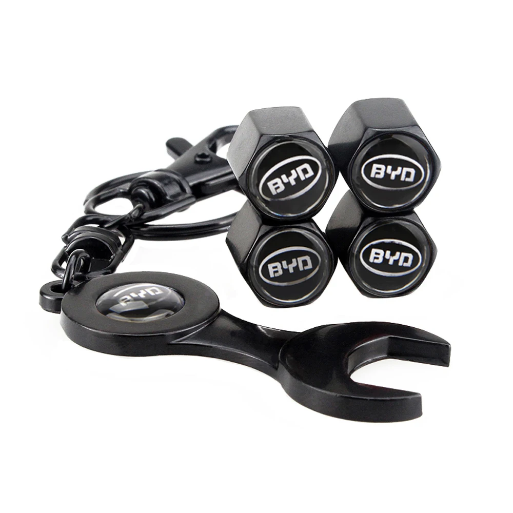 

Car Styling Car Tyre Valve Cap Automobile Wheel With KeyChain For BYD F3 S7 F0 S6 M6 L3 G6 G5 Car Accessories
