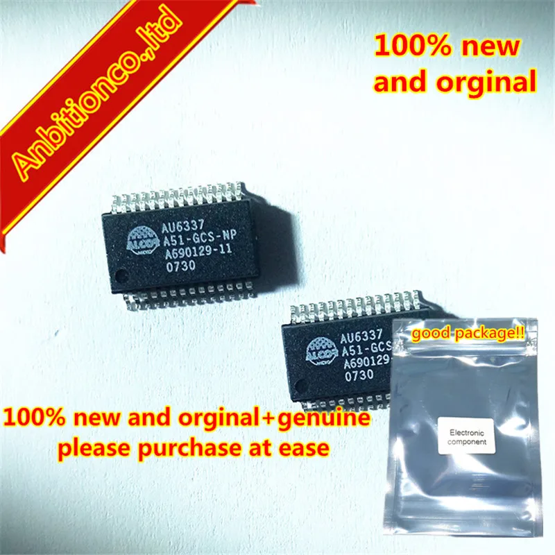 

2pcs 100% new and orginal AU6337A51-GCS-NP ALCOR SSOP28 in stock
